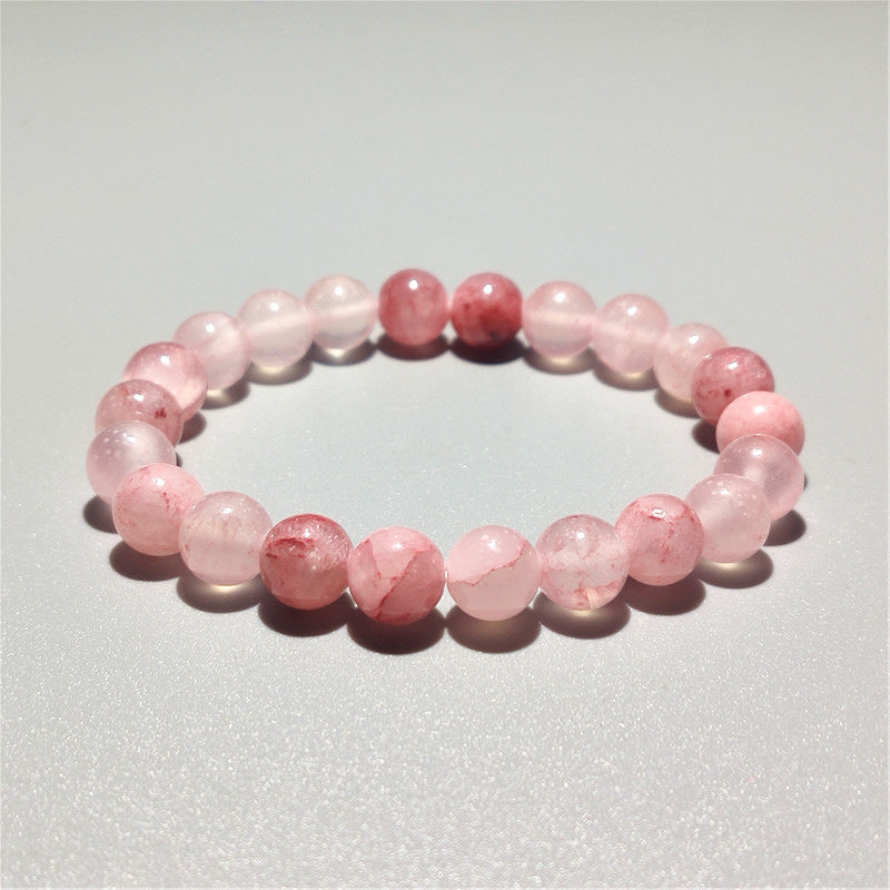 Wholesale Agate Chalcedony Crackle Pink Bracelet